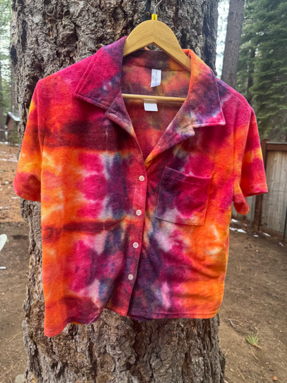 Medium Terry Cloth Button-Up